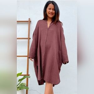 NWOT MALA Handworks double gauze shirtdress